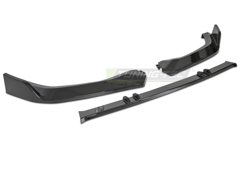 Frontspoiler SPVW10 for VW Arteon i vinkelvisning som viser spoilerens kurvede profil og overflate