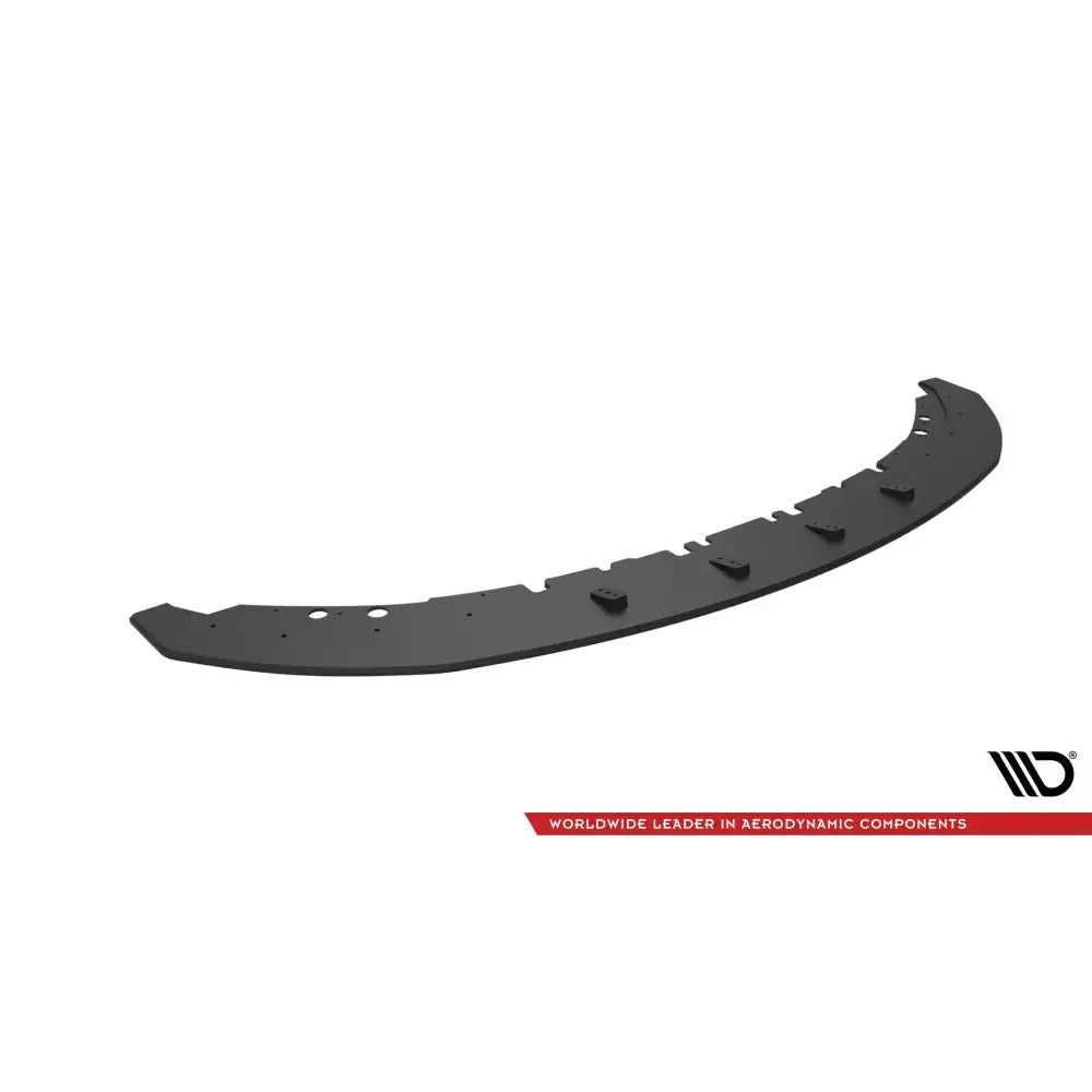 Front splitter Street Pro BMW 4 Coupe M-Pack F32 i sort plast, skrå oversikt med synlige monteringspunkter.