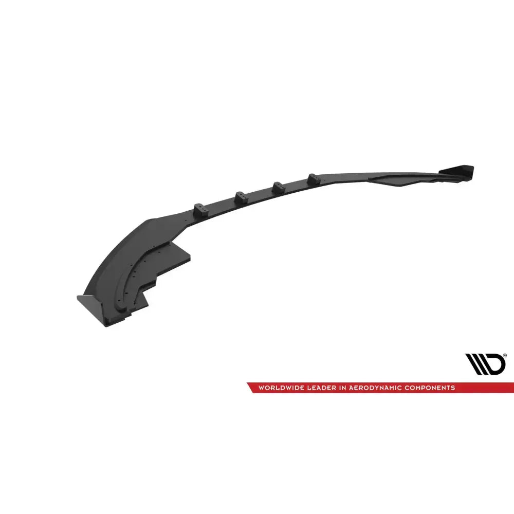Front splitter Street Pro med flaps til Audi S5 A5 S-Line 8T, sort plast med synlige monteringspunkter.