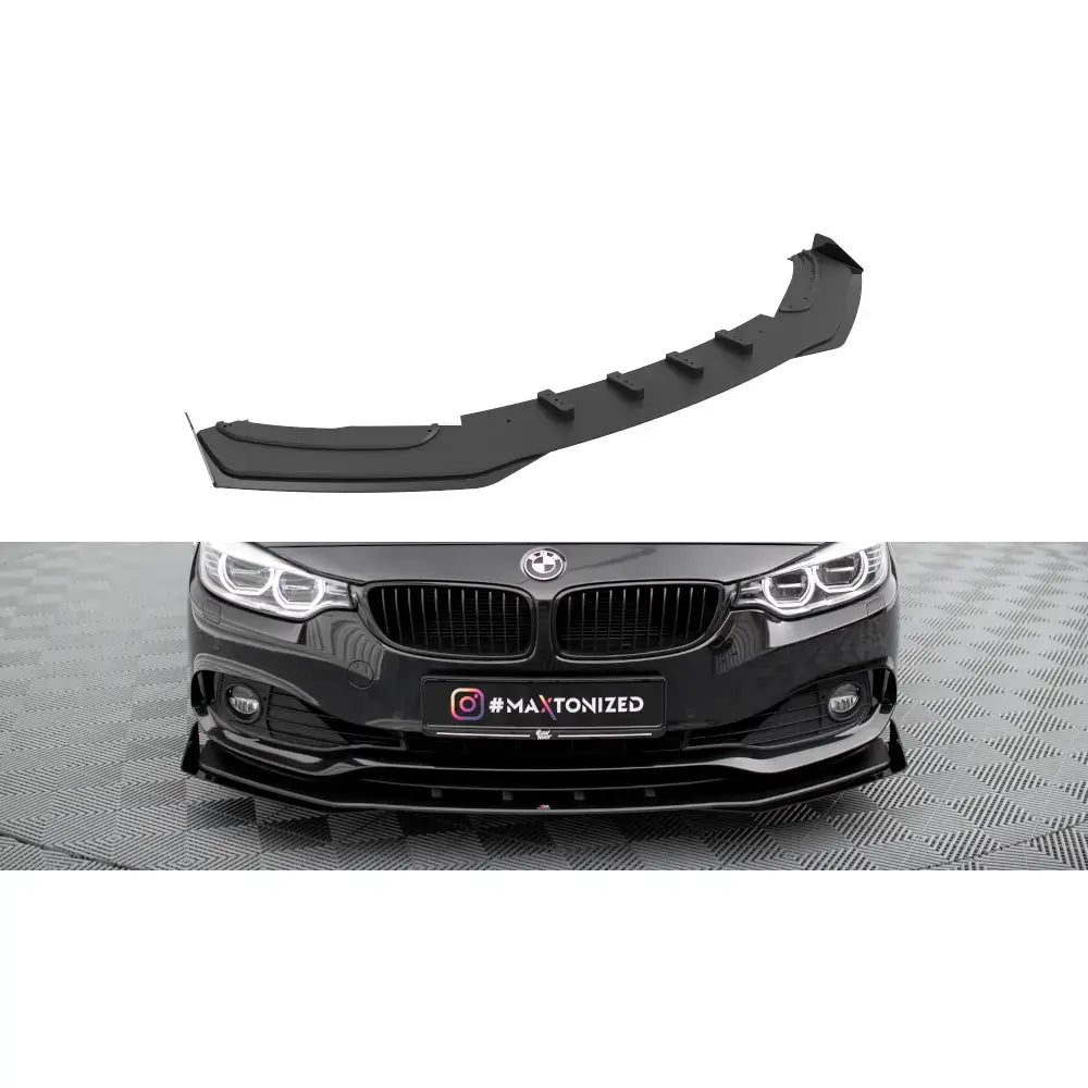 Frontleppe Street Pro + Flaps V2 BMW 4 Gran Coupe F36 montert og som enkeltprodukt mot bilfront.