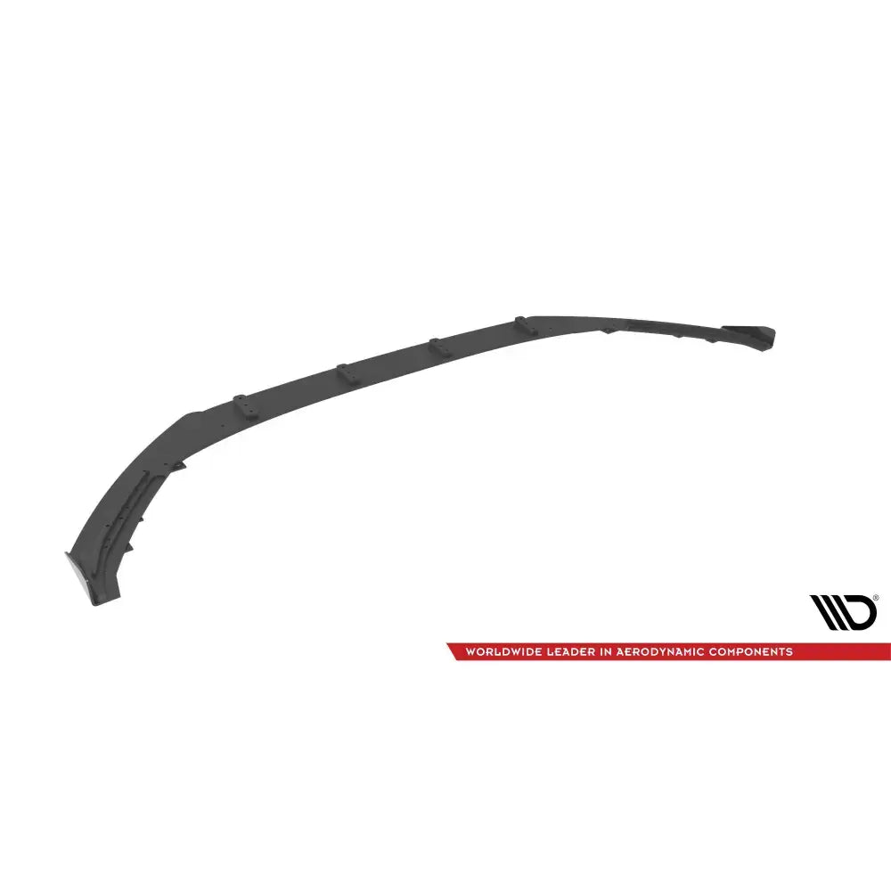Front splitter Street Pro med flaps til Audi A3 8Y sett skrått ovenfra med synlige monteringsfester.