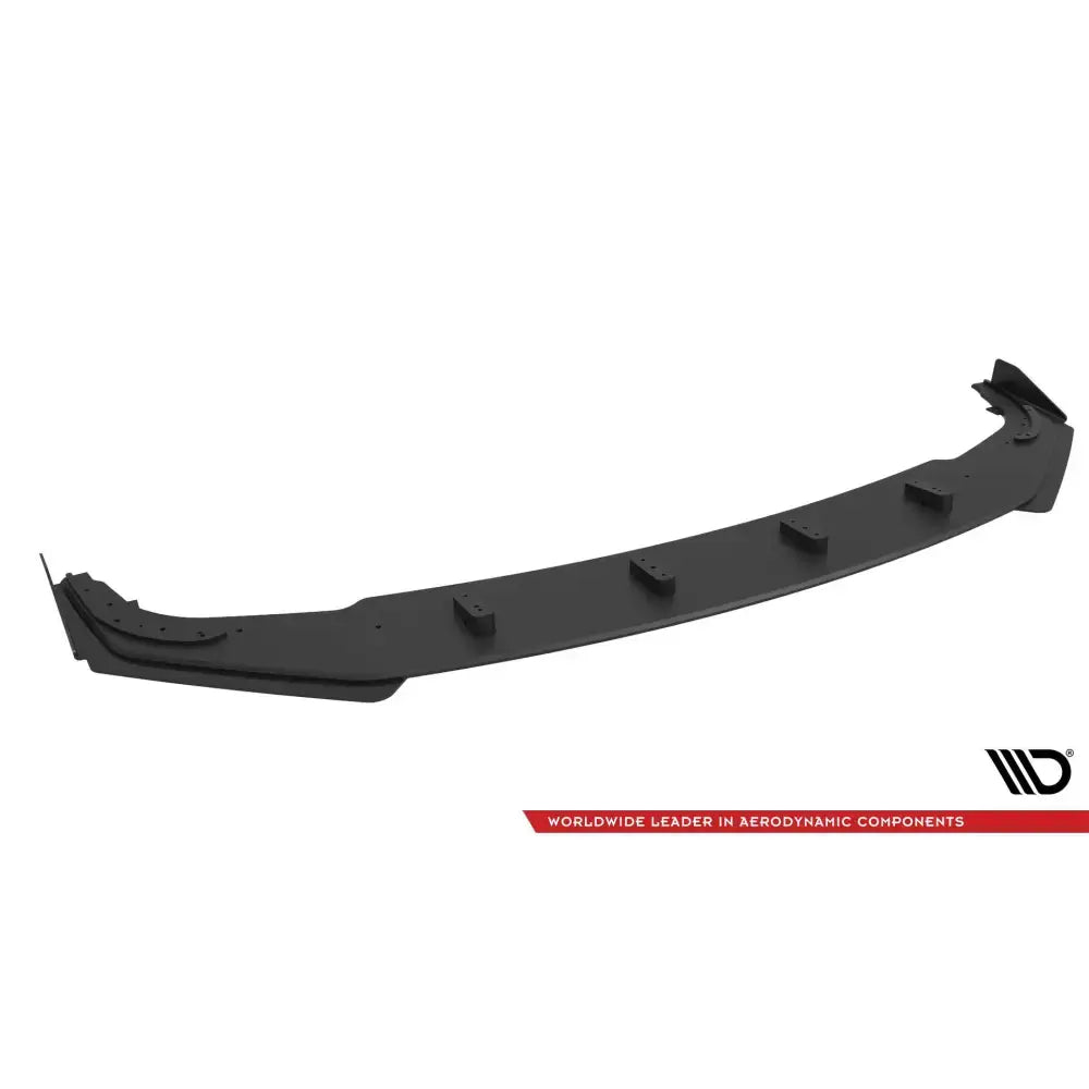 Frontleppe Street Pro med flaps til BMW 2 Coupe G42, sort plast, forfra med synlige monteringspunkter.