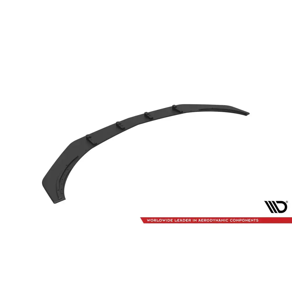 Front splitter Street Pro for Mercedes-Benz A 45 AMG, svart plast med festepunkter, sett skrått ovenfra.