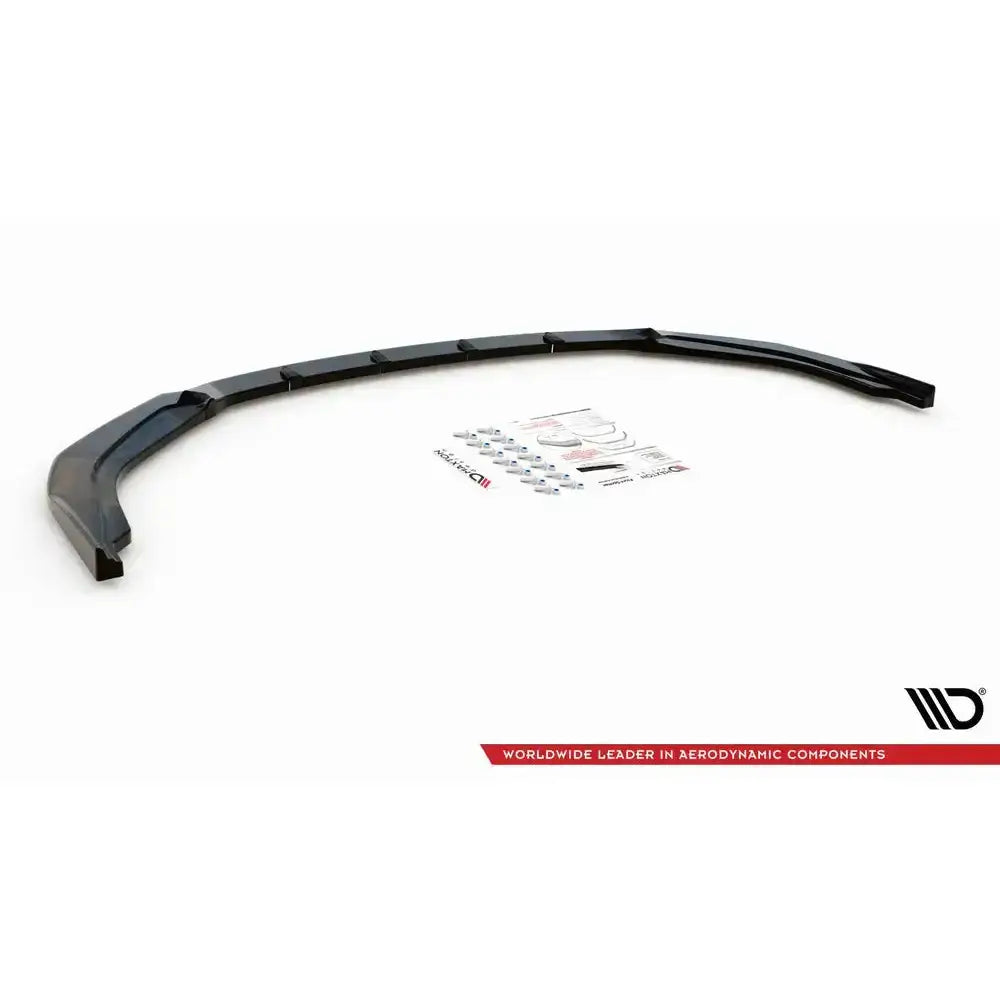 Front splitter til Toyota Corolla GR Sport Hatchback, sett ovenfra med monteringsutstyr på hvit bakgrunn.