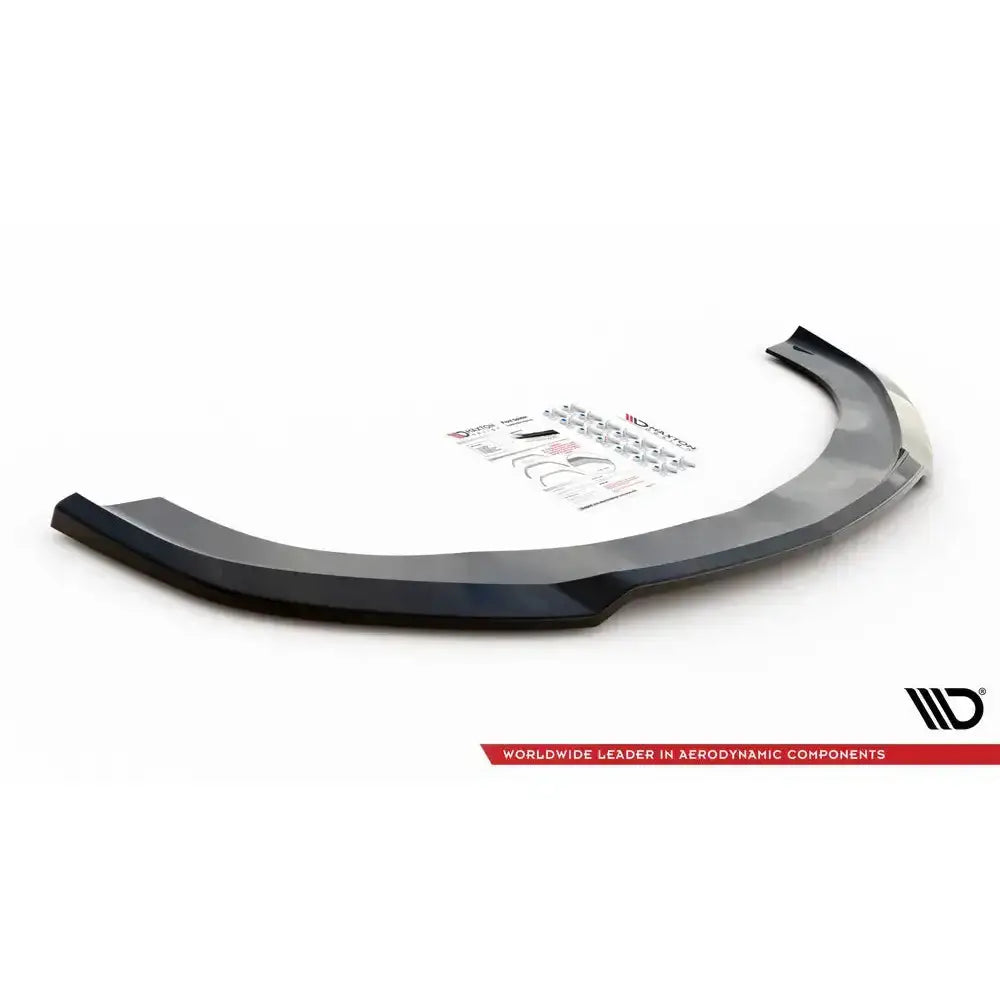 Front splitter for Bentley Continental GT V8 S Mk2 V.1 sett skrått ovenfra med beslag på hvit bakgrunn.