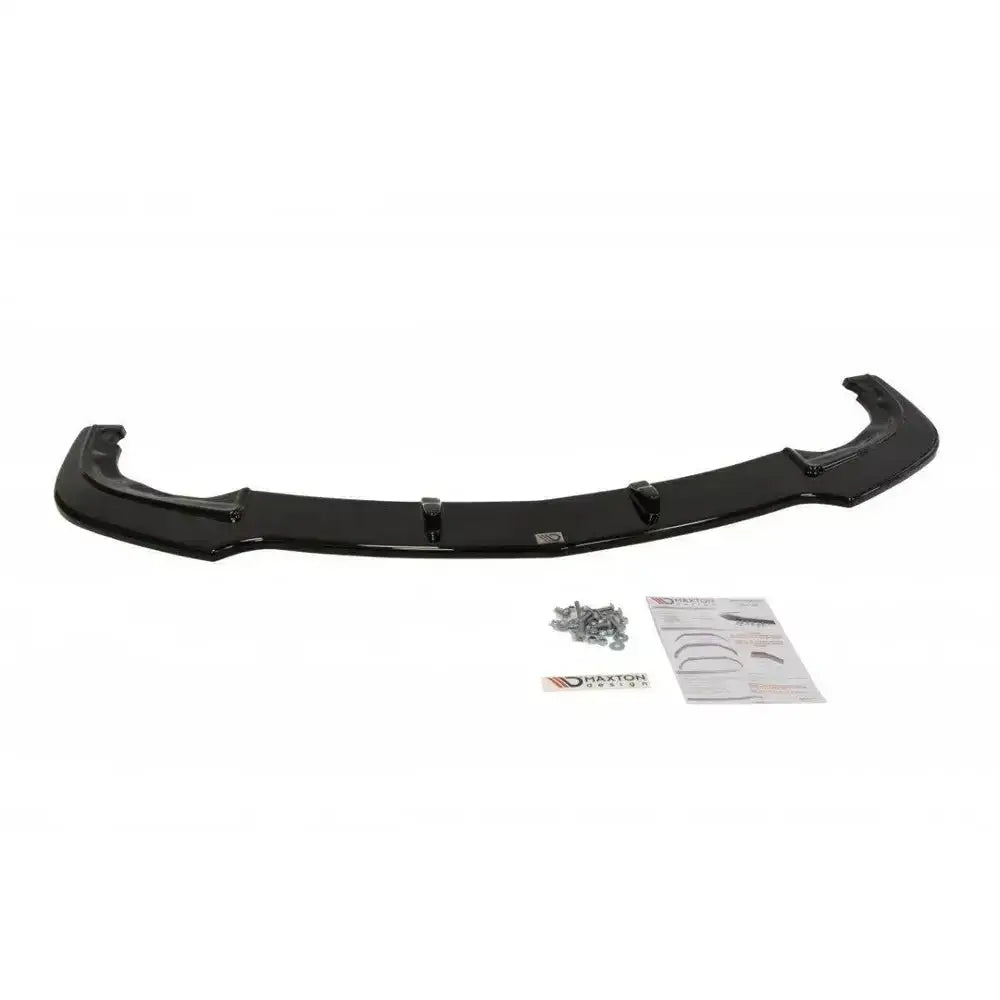 Frontleppe til Mazda 3 Mk2 Mps i sort blank plast, sett forfra med skruer og instruksjonsark.