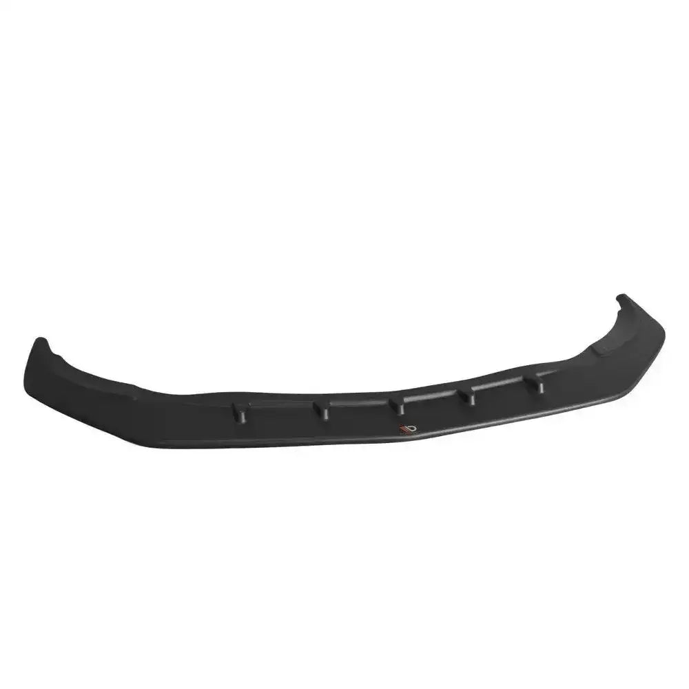 Frontsplitter til Mercedes Cla A45 AMG C117 Facelift, svart plast med vertikale detaljer, sett ovenfra.