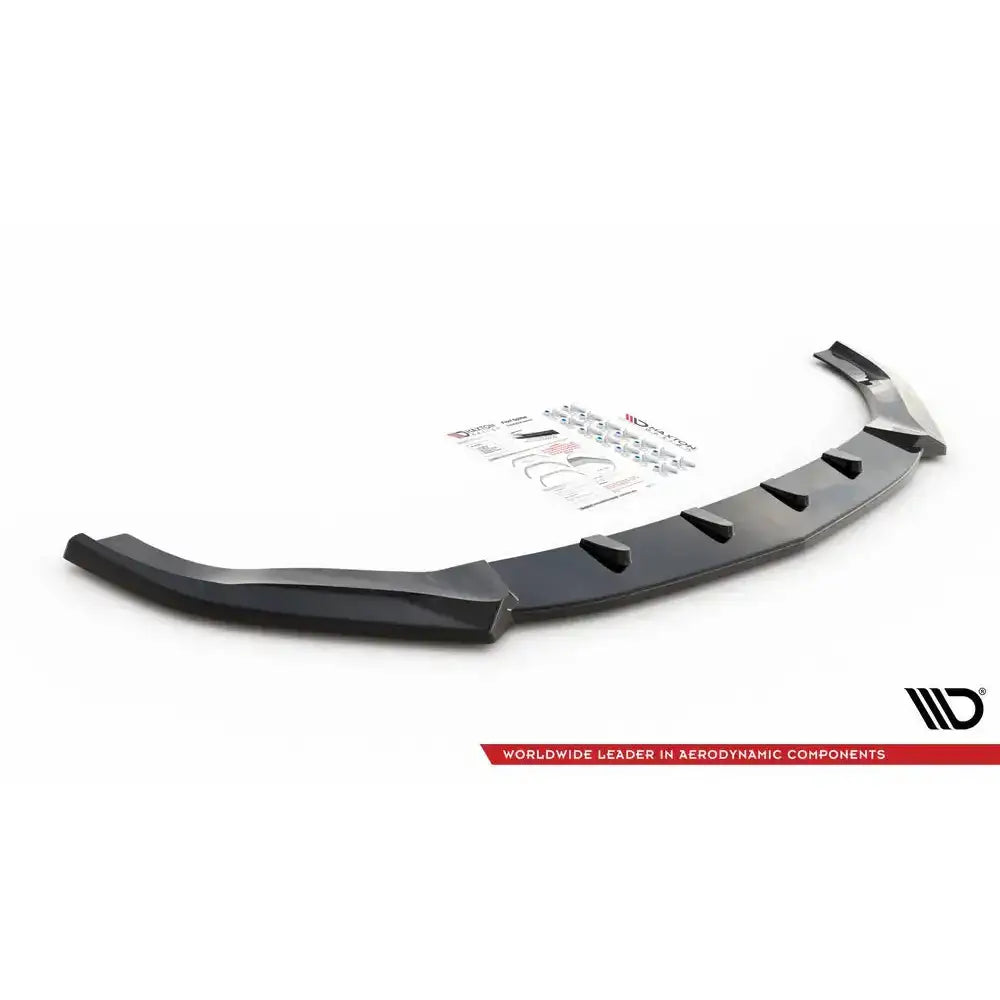 Front splitter til Mercedes GLE Coupe 63AMG C292, sort plast med monteringsutstyr og instruksjoner.