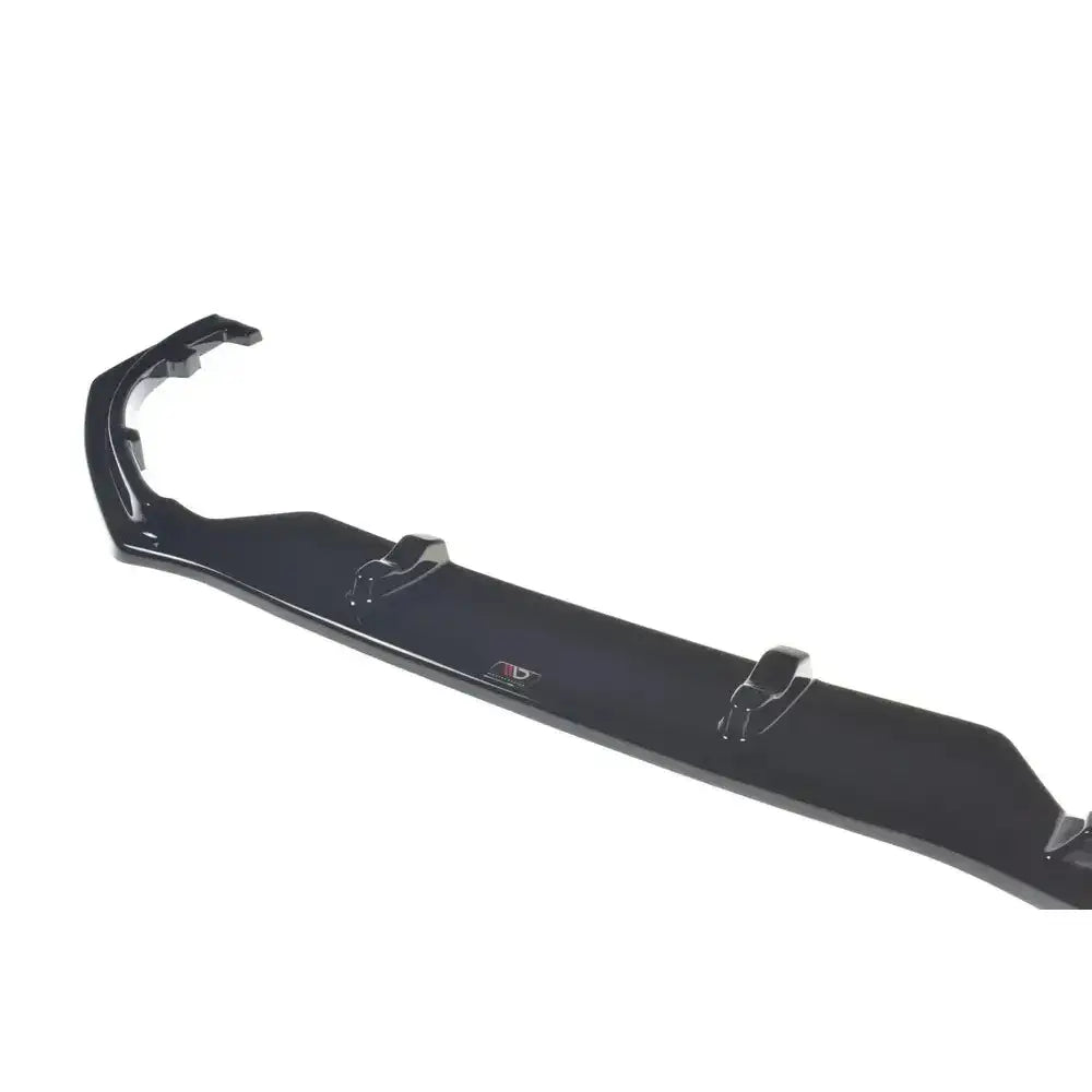 Front splitter til Renault Megane IV Rs i sort plast med synlige festepunkter og midtplassert logo.