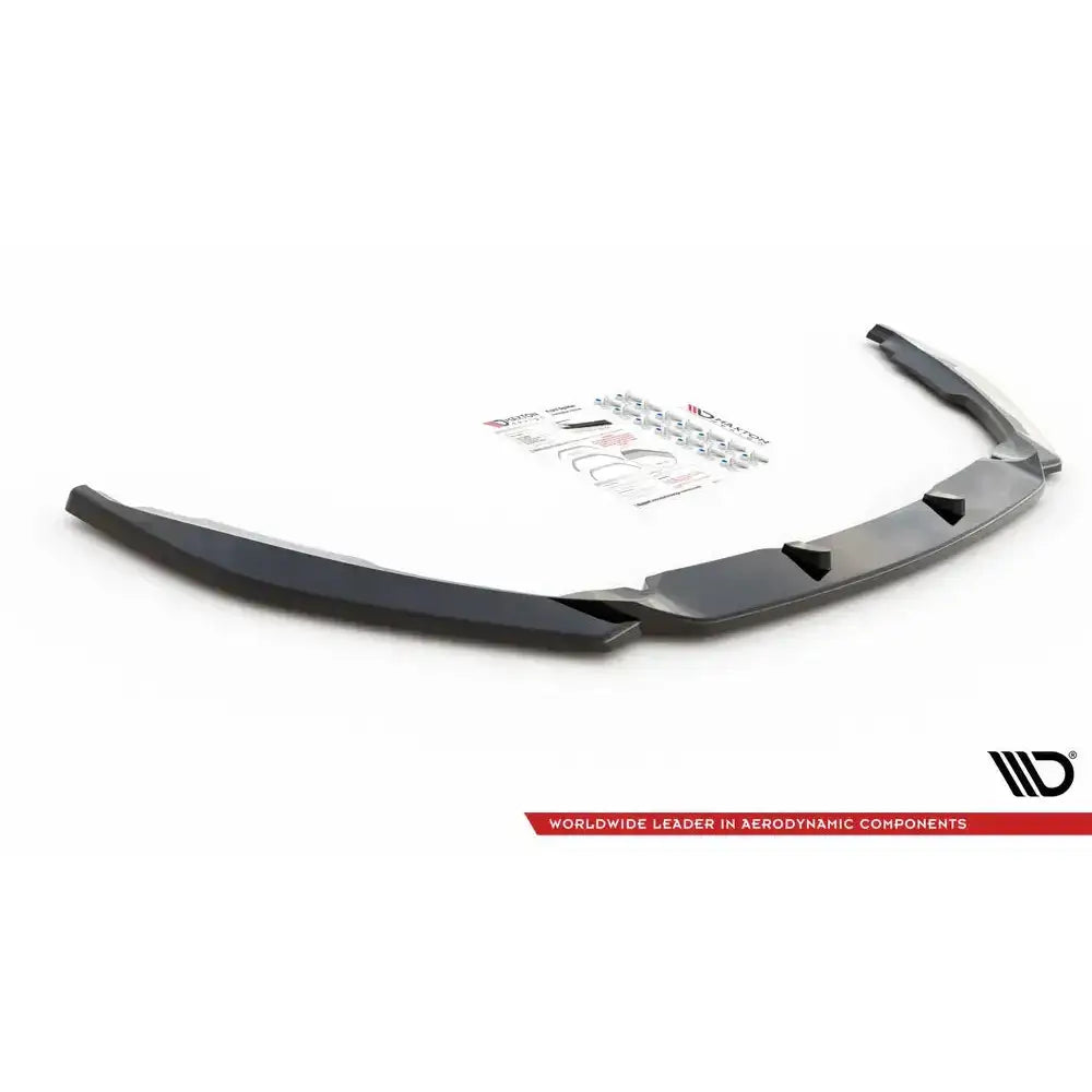 Front lip til Ford Mondeo ST-Line Mk5 Facelift, sort spoiler med monteringsdeler og instruksjoner.
