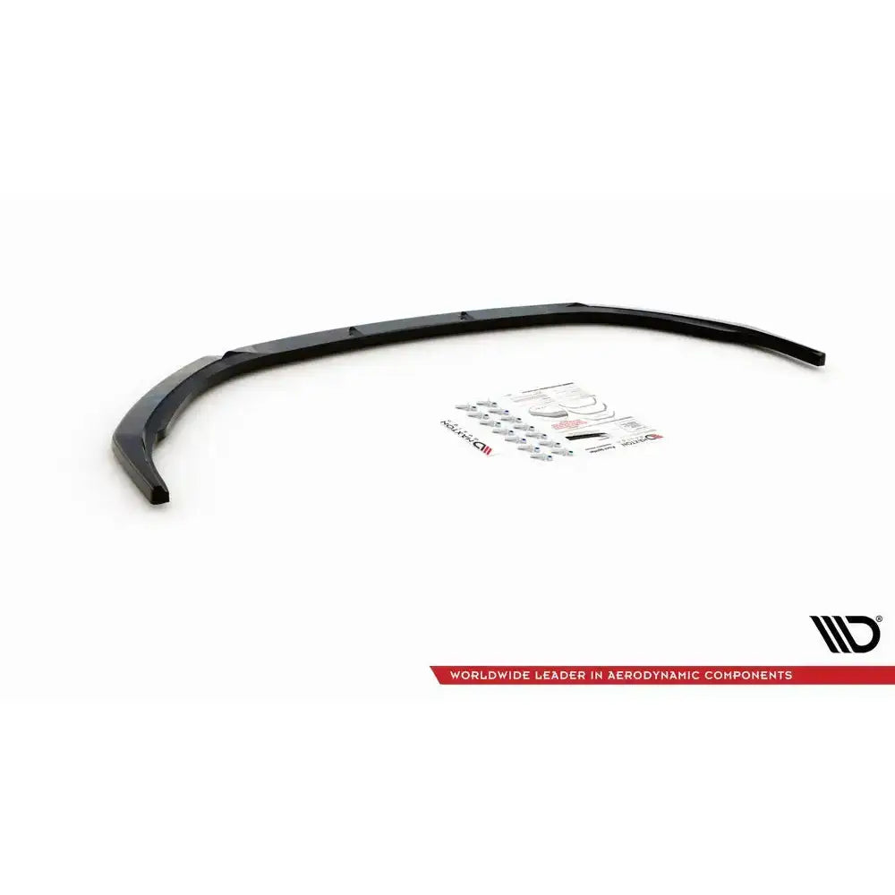 Frontspoiler til Peugeot 308 GT Mk2 Facelift V.2 sett ovenfra med monteringsutstyr og instruksjoner.