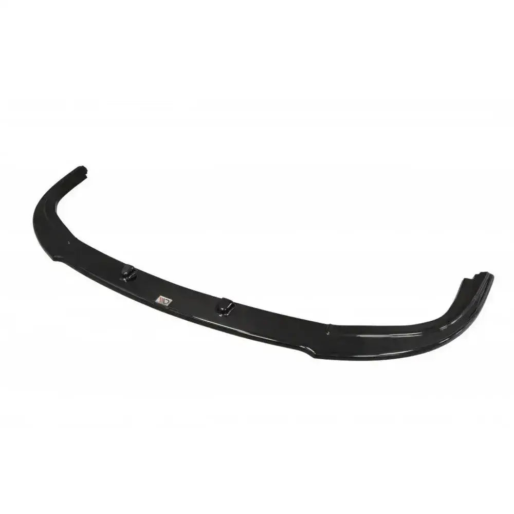 Frontspoiler til Subaru Impreza II Wrx V.2 sett ovenfra, sort blank plast med tre monteringspunkter og logo.