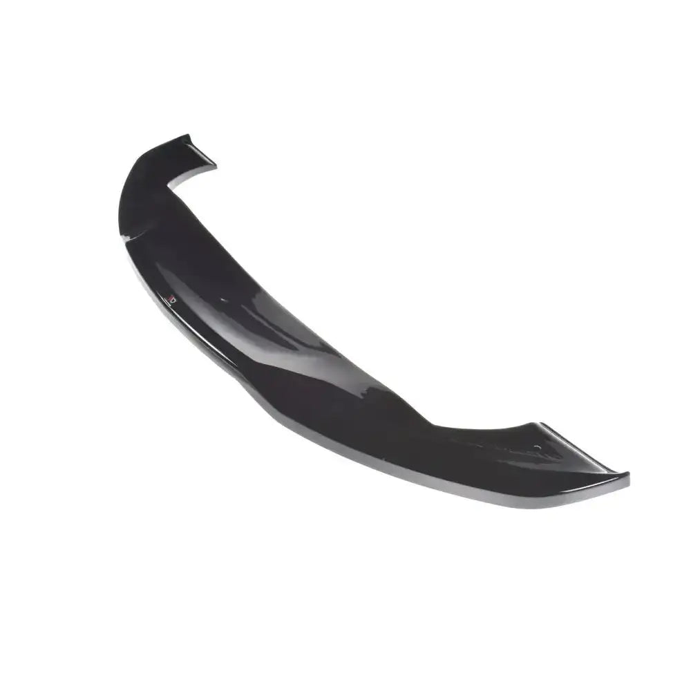 Front splitter til Tesla Model X V.2 i sort, blank plast med aerodynamisk design mot hvit bakgrunn.