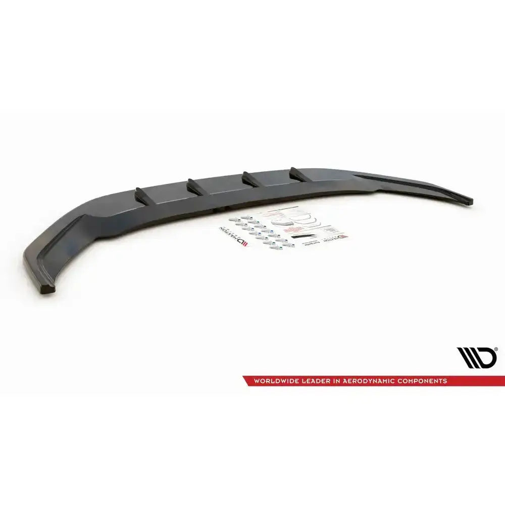 Front splitter til Volkswagen Arteon R-Line Facelift V.2 sett skrått ovenfra med monteringsutstyr.