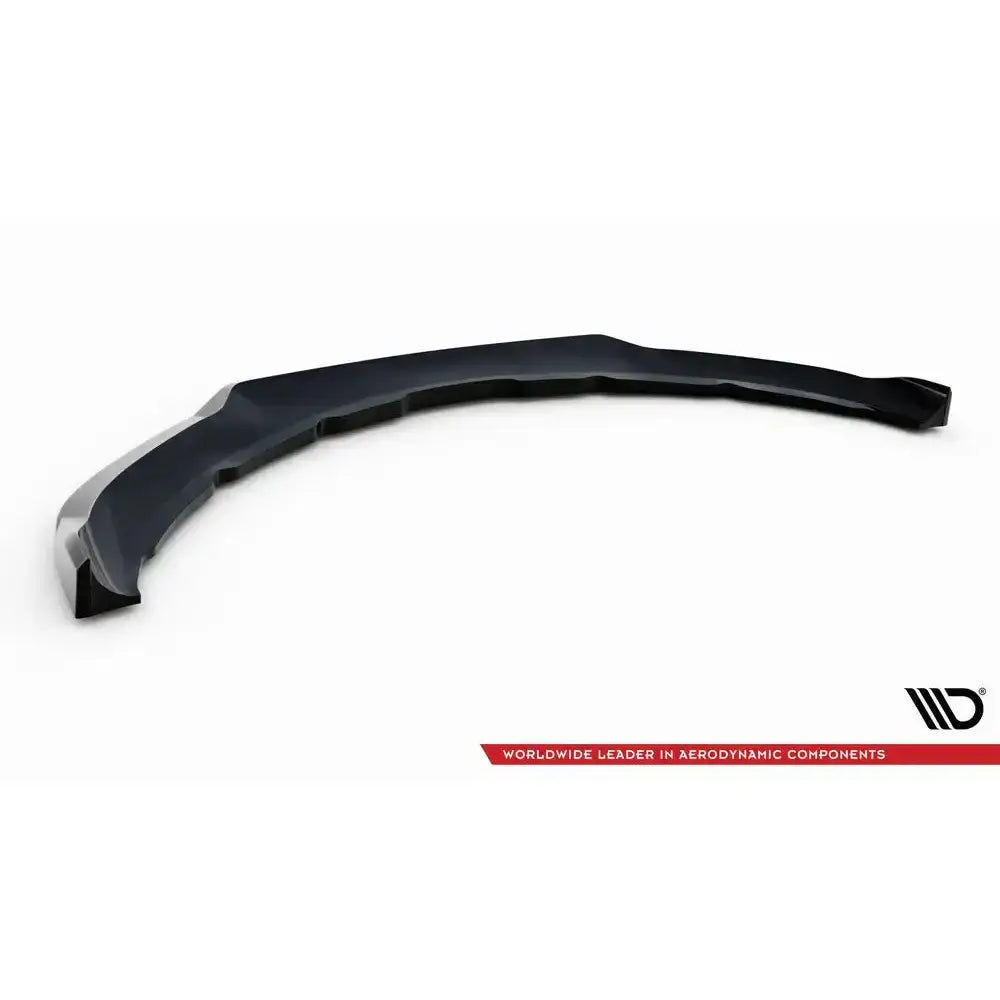 Frontleppe til Volvo S60 R-Design Mk2 i sort plast, skrå ovenfra med logo og rød tekststripe.
