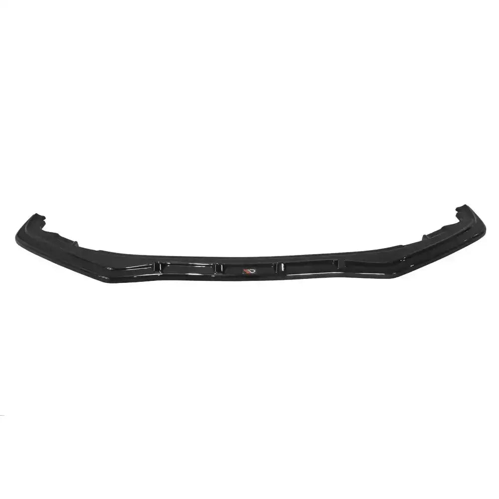 Front splitter til Toyota GT86 Facelift, sort og glanset plast med skarpe kanter, sett forfra.