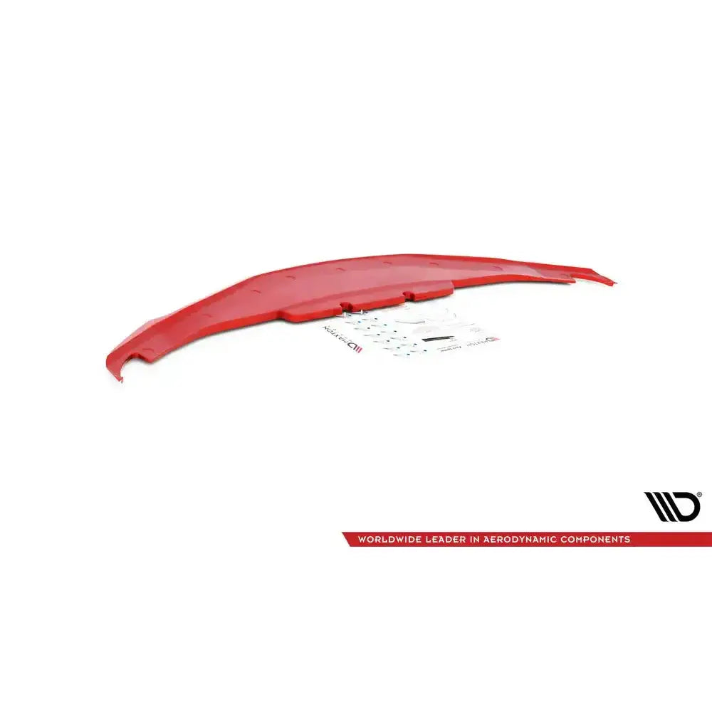 Frontspoiler til Toyota Supra Mk5 V.3 med monteringsutstyr og instruksjoner på hvit bakgrunn.
