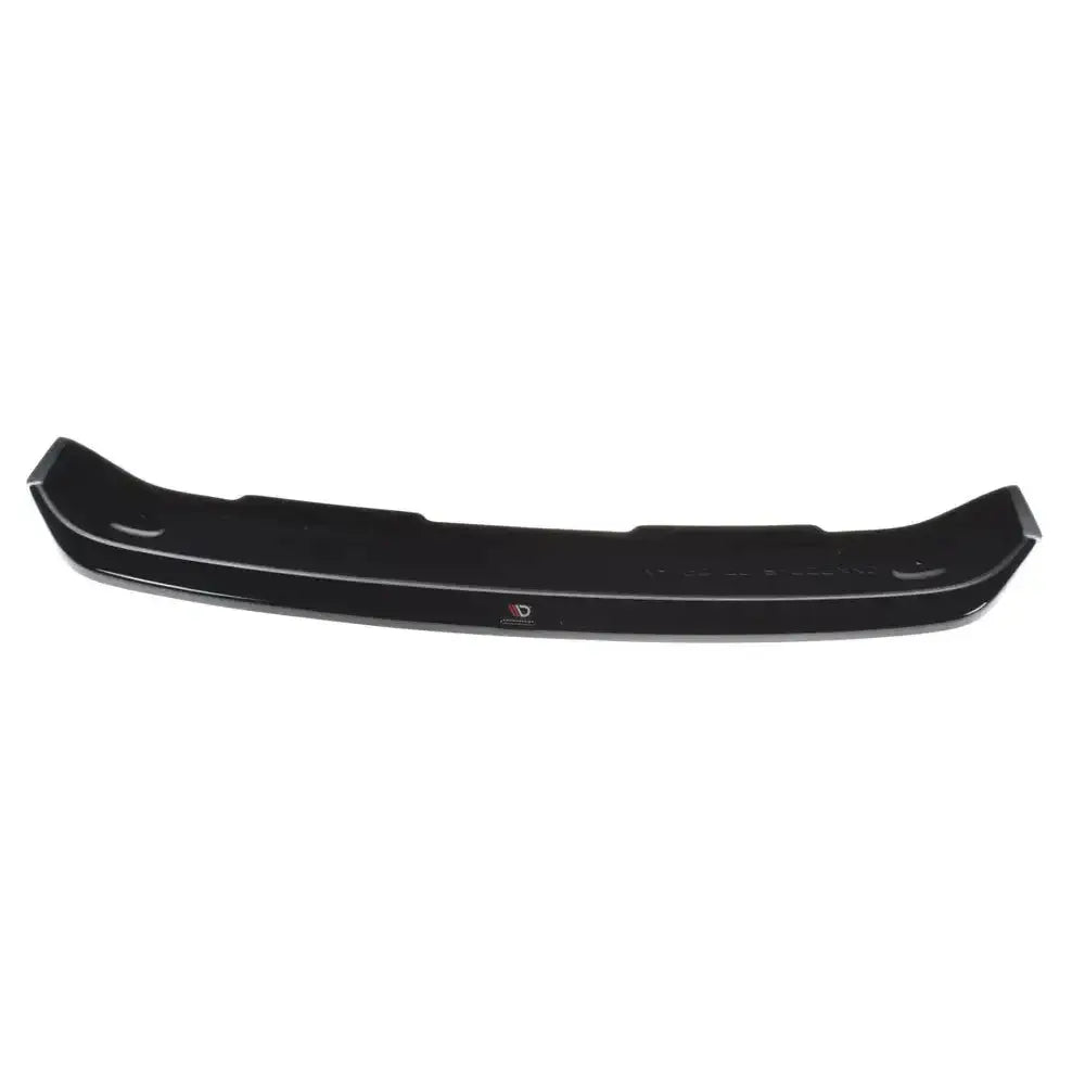 Frontsplitter til Vw Golf 7 R Facelift V.5, sort plast sett forfra med synlig logo mot hvit bakgrunn.