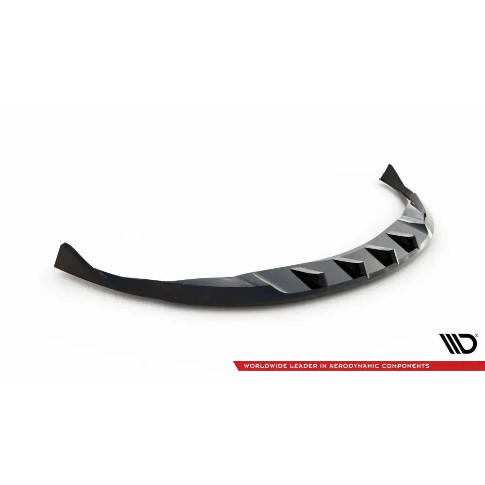 Frontleppe V1 BMW Z4 E89 i sort blank plast med vinklede ribber, sett fra skrått fugleperspektiv.