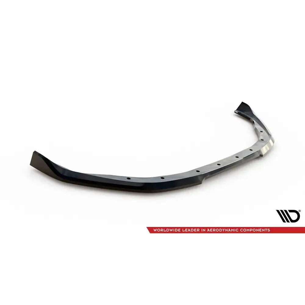 Frontleppe V1 Renault Clio RS Line Mk5 i sort blank plast med monteringshull, sett skrått ovenfra.