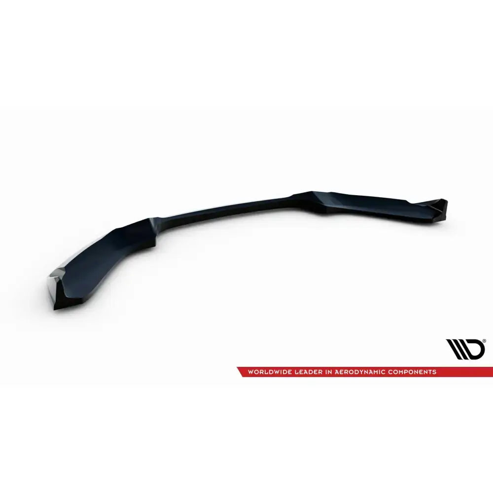 Frontleppe V4 CSL Look BMW 1 M-Pack F20, sort plast med aerodynamiske kanter, sett skrått ovenfra.