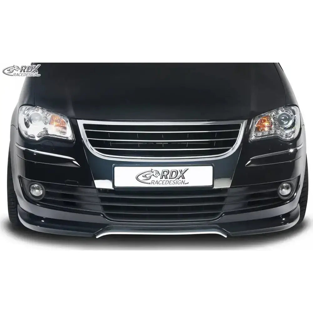 Frontleppe Volkswagen Touran 07-10 med kromdetaljer og RDX Racedesign-logo sett rett forfra.