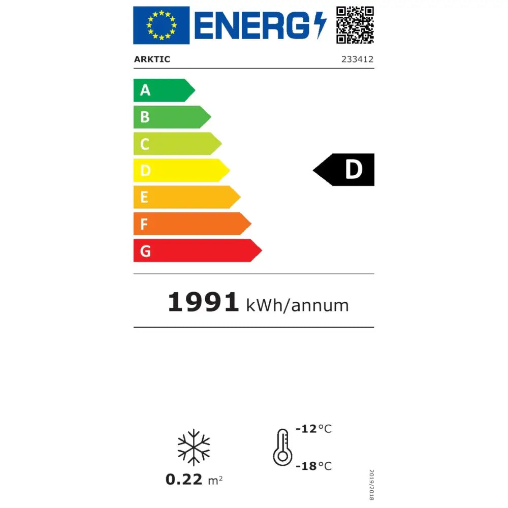 Fryseskap Med Glassdører 3 Hyller Led -18c 90l - 2