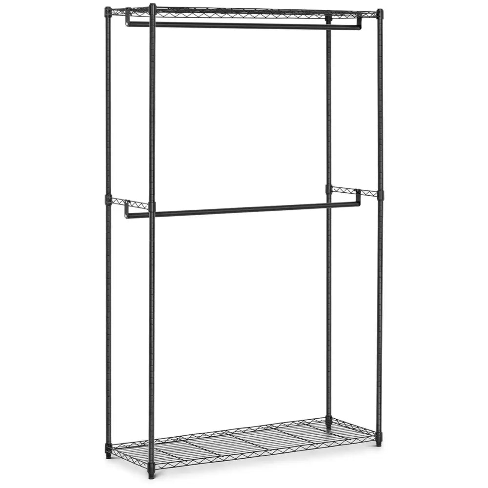 Garderobehylle i Metall Med 2 Hyller Og 2 Stenger 120 x 45 x 199.5 Cm Opptil 200 Kg - 2