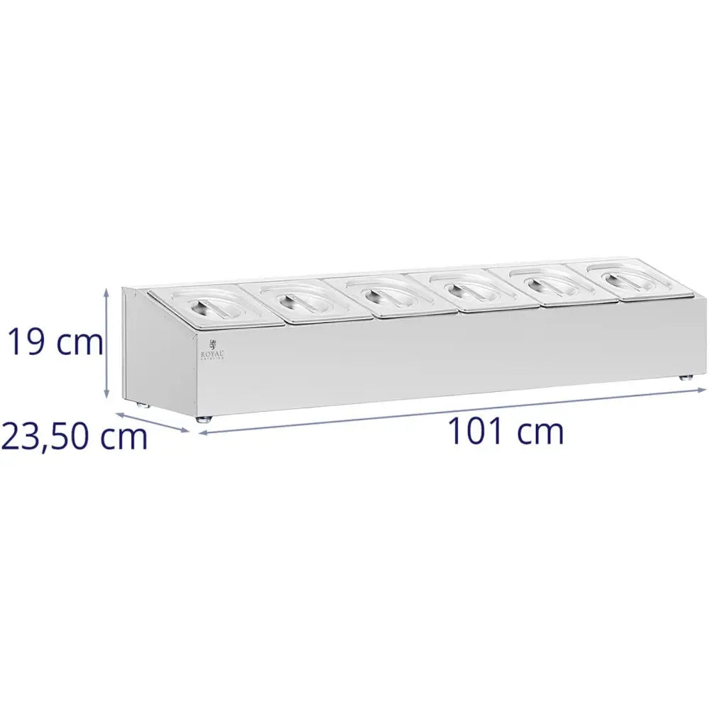 Gårdsregal Med 6 x Gn 1/6 11,4 l Beholdere + Lokk - 8