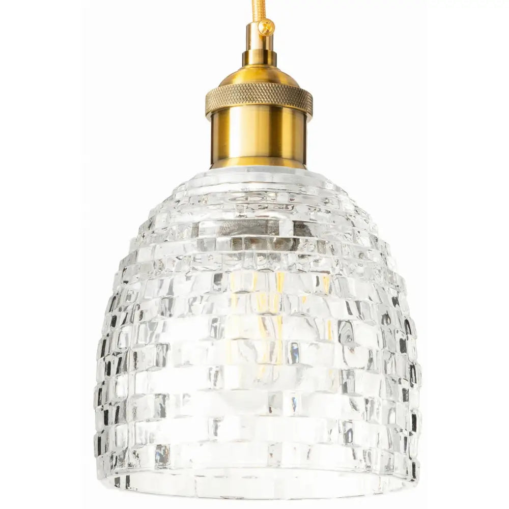 Glass Hengende Lampe Gjennomsiktig Gull Cristal (zl007 Klar) - 1