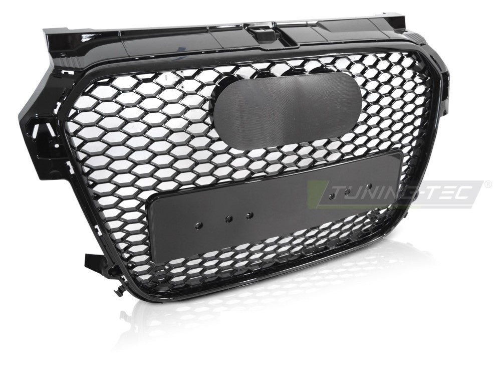 Helsvart frontgrill til Audi A1 8X 2010–2014 nærbilde av finish
