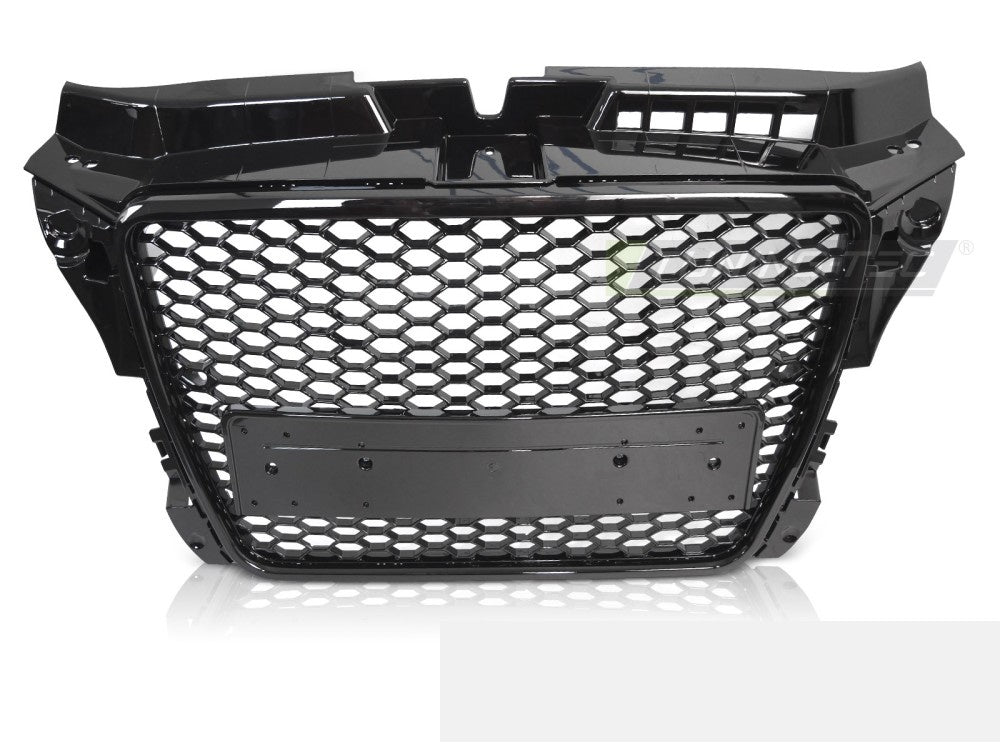 Audi A3 8P glossy svart sport grill PDC-kompatibel montert på bil
