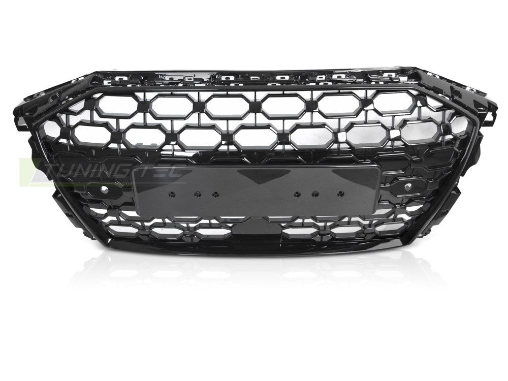 Audi A3 8Y sport-grill i helsvart finish med PDC-utsparing