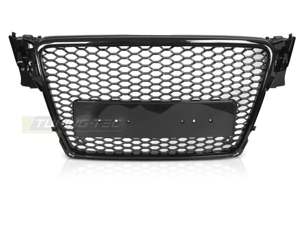 Audi A4 B8 sport grill glossy svart montert på bil frontvisning