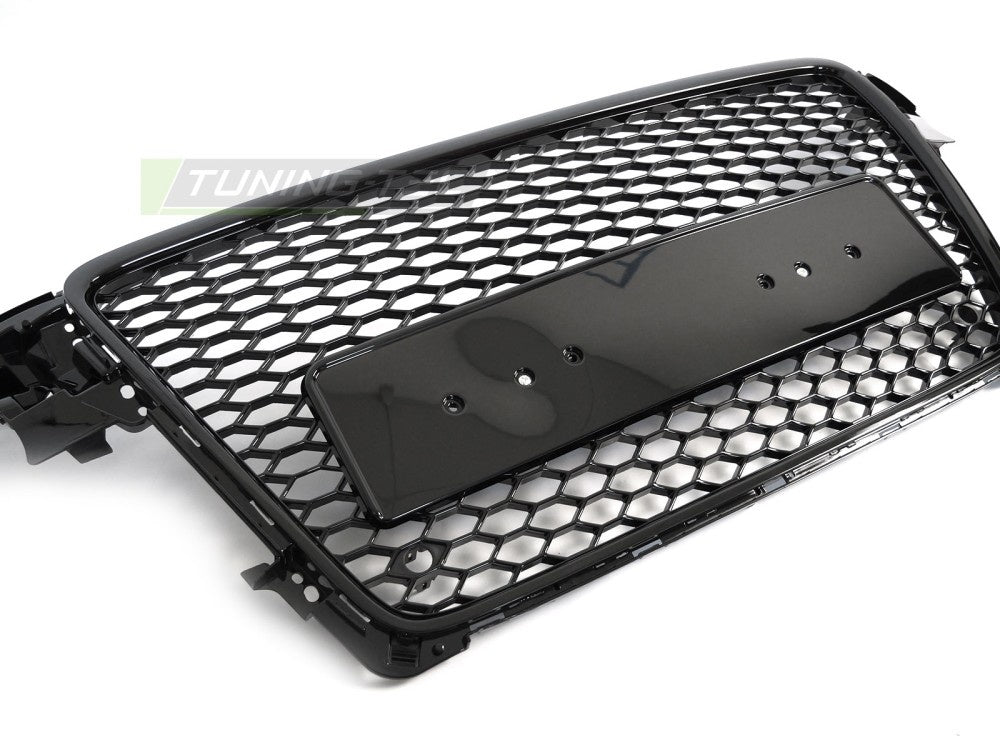 Grill Audi A4 B8 pre-facelift svart finish med parkeringssensor-utsparing