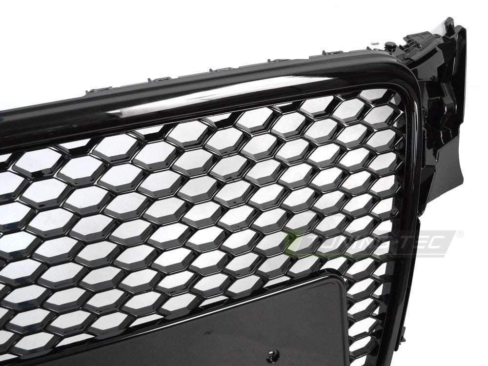 Svart sport grill til Audi A4 B8 08–11 sett fra siden med PDC-støtte