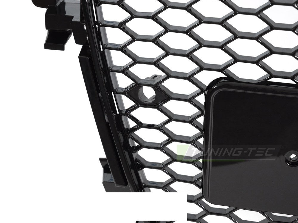 Audi A4 B8 grill glossy svart PDC-kompatibel detaljbilde av festepunkter