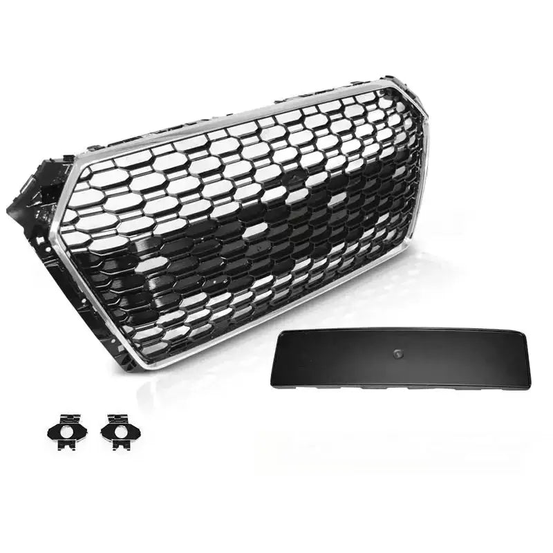 Grill Audi A4 B9 15-19 Rs4-style Chrome Black Med Pdc - 1