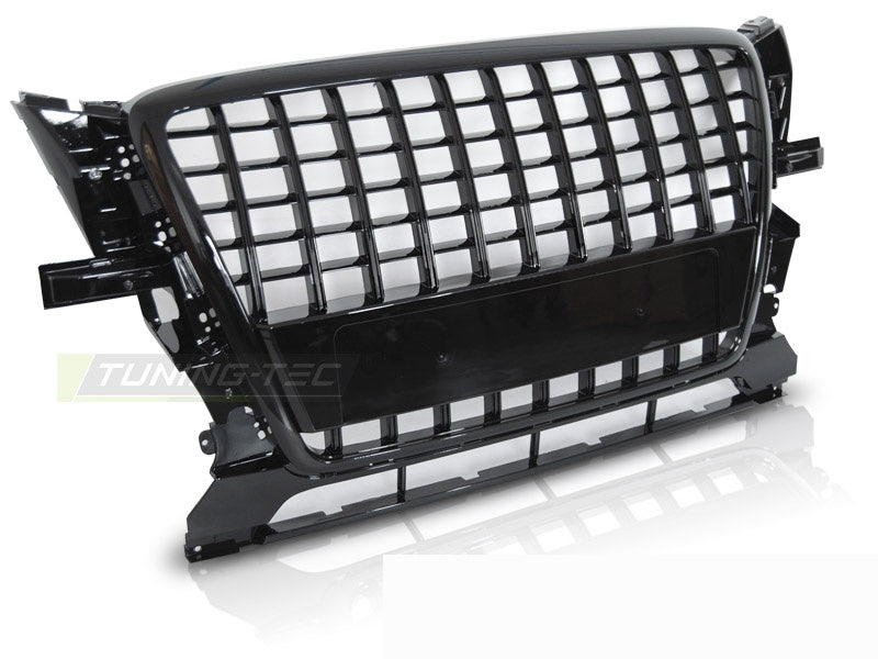 Blank svart grill til Audi Q5 pre-facelift nærbilde av honeycomb-mønster