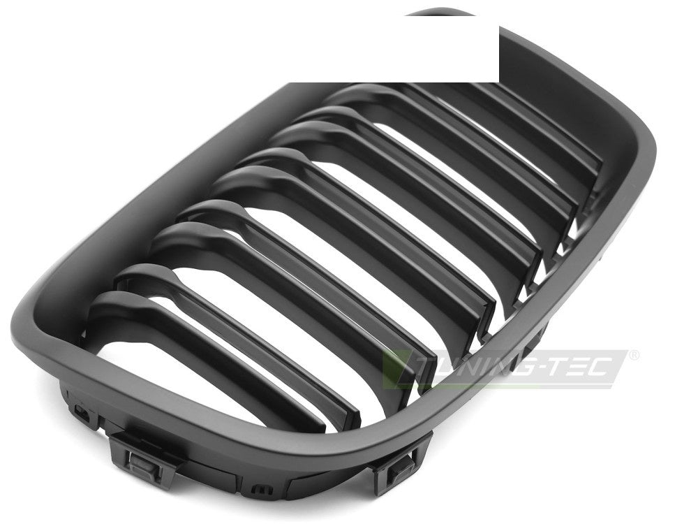 Matt svart dobbel stang-grill til BMW 1-serie F20/F21 – produktbilde bakside