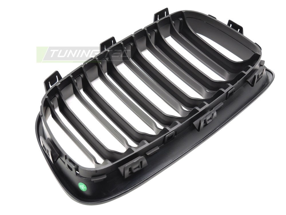 Matt svart dobbel stang-grill til BMW 1-serie F20/F21 – produktbilde bakside