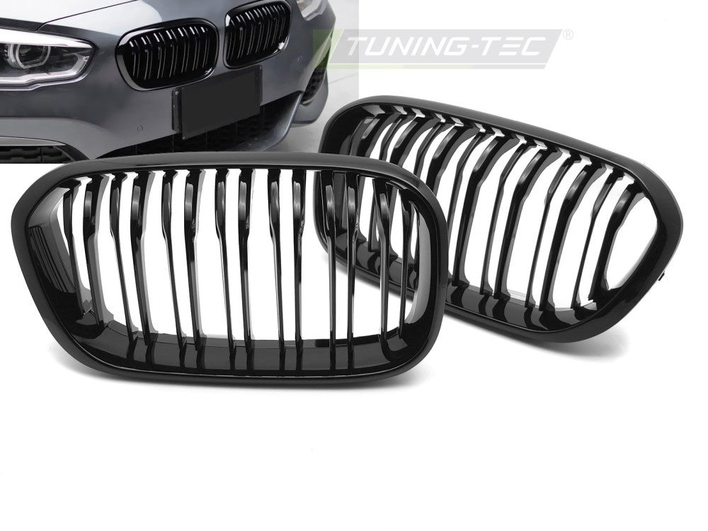 Glossy svart frontgrill til BMW F21 LCI 2015–2018 sett forfra