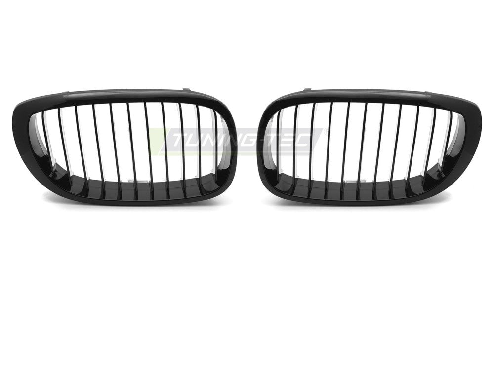BMW E46 LCI frontrister i helsvart blank utførelse – sett forfra