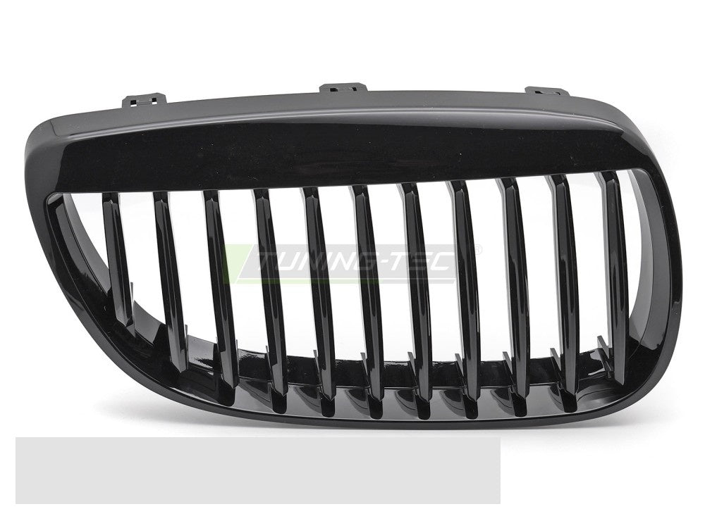 BMW 3-Serie E92 E93 grill i blank svart finish skrått forfra