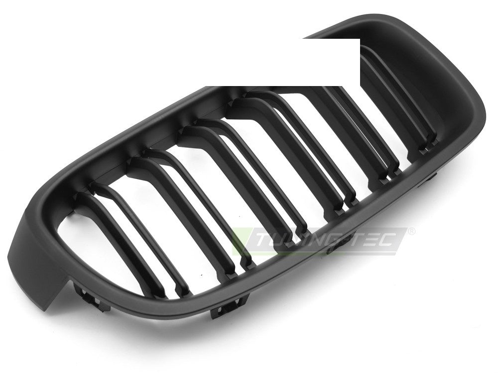 Dobbel ribbe-grill matt svart for BMW F30 F31 – produktbilde uten bil
