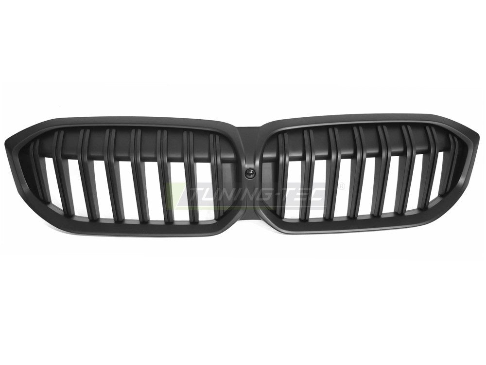 BMW 3-serie G20 Sedan LCI frontgrill i matt sort finish sett forfra