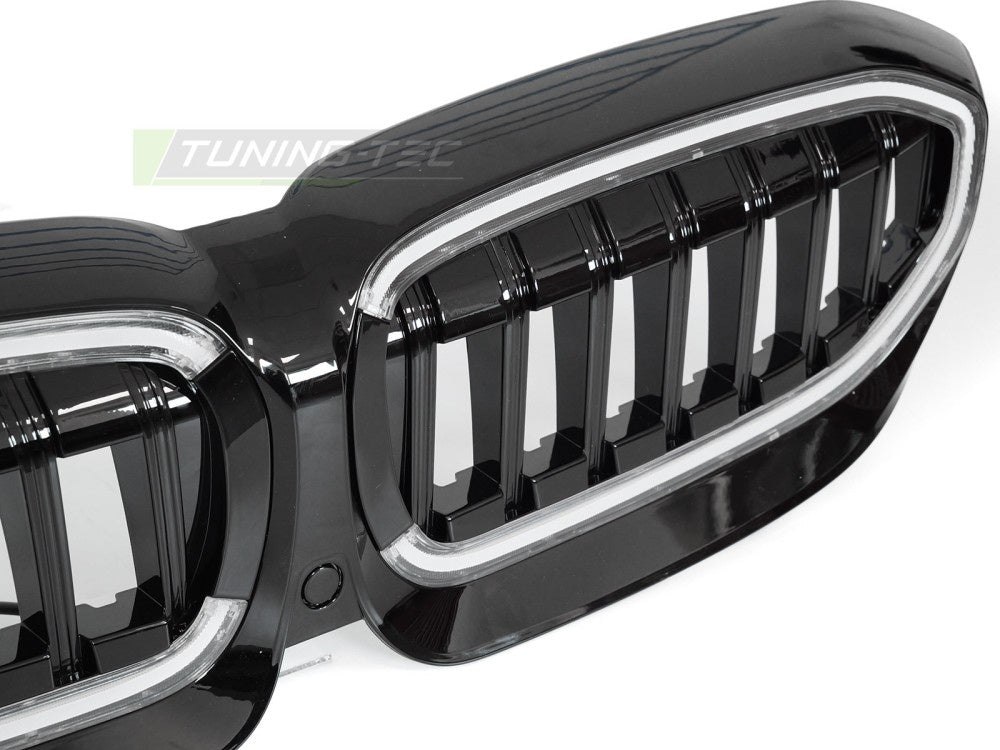 Komplett sett svart nyregrille med LED for BMW 3-Serie G20 G21 pre-LCI