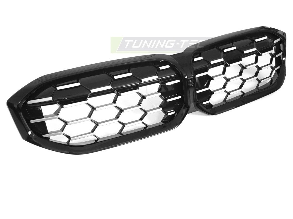 Diamond-grill i sølv/svart for BMW G21 LCI sett forfra