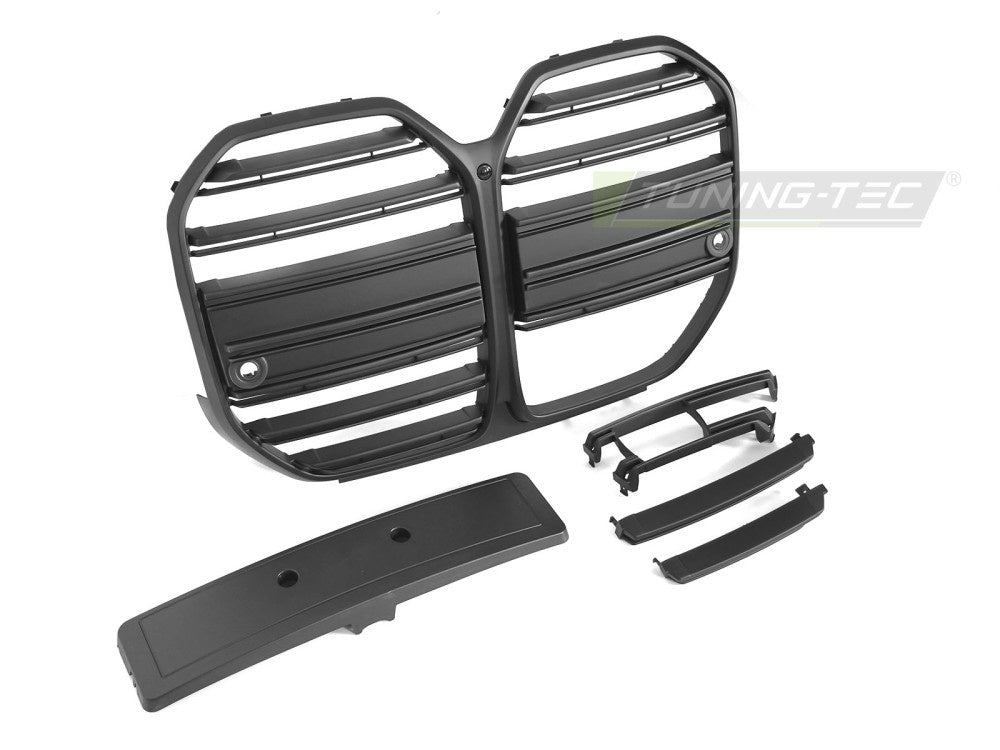 Nærbilde av matt svart nyregrill for BMW 4-serie G26 Gran Coupé