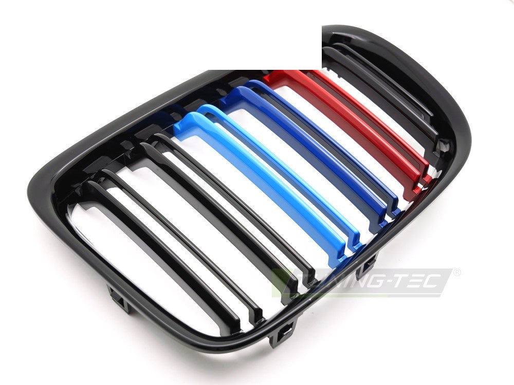 Grill-sett høyre og venstre side til BMW X1 E84 09–14 i glossy svart finish